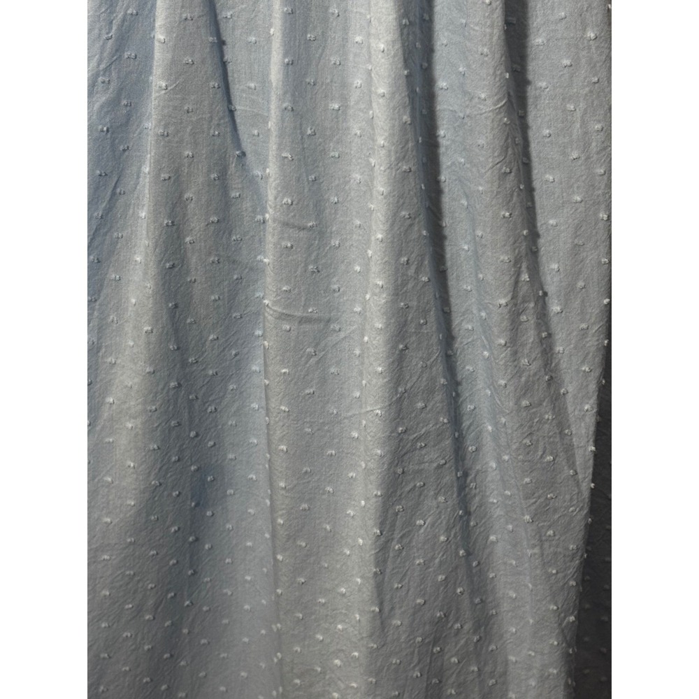 LAKE  Light Blue Swiss Dot Smocked Midi Dress Ruffle Strap‎ Square Neck - Picture 9 of 16